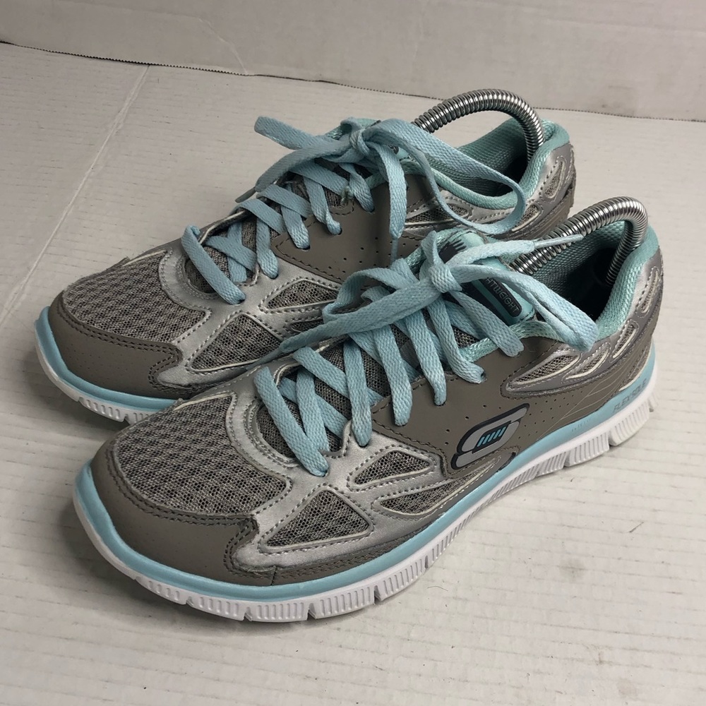 Skechers Sneakers Womens 7.5 Flex Appeal Align Lightweight Running Shoes Gray